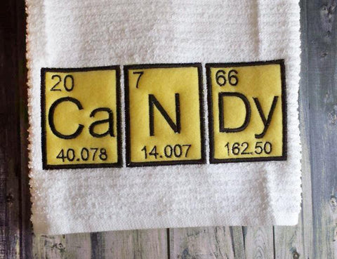 Periodic Table Candy Applique Embroidery Embroidery/Applique Designed by Geeks 