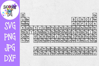 Periodic Table SVG - Nerdy SVG - Science SVG - Word Art SVG ShootingStarSVG 