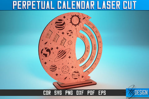 Perpetual Calendar Laser Cut SVG | Calendar SVG Design | CNC Files SVG Fly Design 