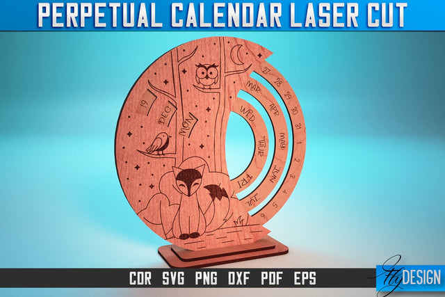 Perpetual Calendar Laser Cut SVG | Calendar SVG Design | CNC Files SVG Fly Design 