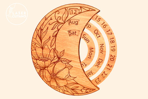 Perpetual CALENDAR SET OF 6 Multilayer Laser Cut Files, Mandala, Round Sign SVG, 3D Designs, Mini Design Bundles SVG LaserCutano 