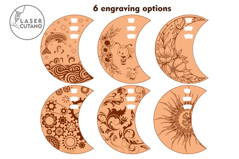 Perpetual CALENDAR SET OF 6 Multilayer Laser Cut Files, Mandala, Round Sign SVG, 3D Designs, Mini Design Bundles SVG LaserCutano 