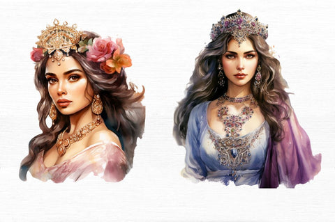 Persian Princess Watercolor Clipart Sublimation Regulrcrative 