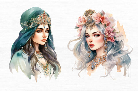 Persian Princess Watercolor Clipart Sublimation Regulrcrative 