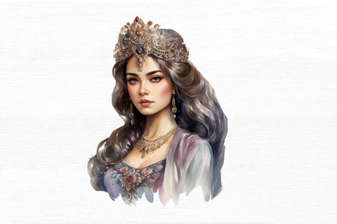 Persian Princess Watercolor Clipart Sublimation Regulrcrative 
