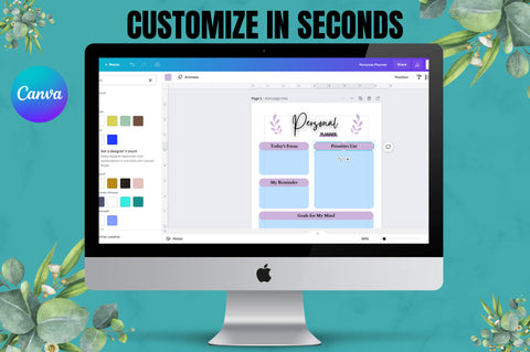 Personal Planner Page Canva Template Digital Pattern FloridPrintables 