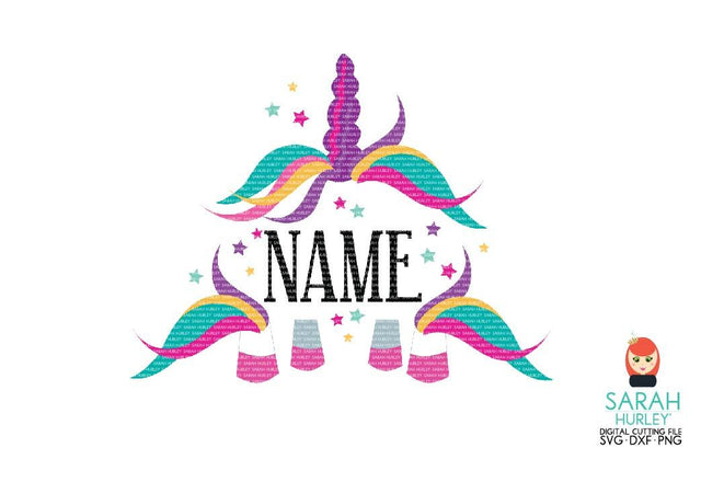 Personalised Name Unicorn SVG Sarah Hurley 