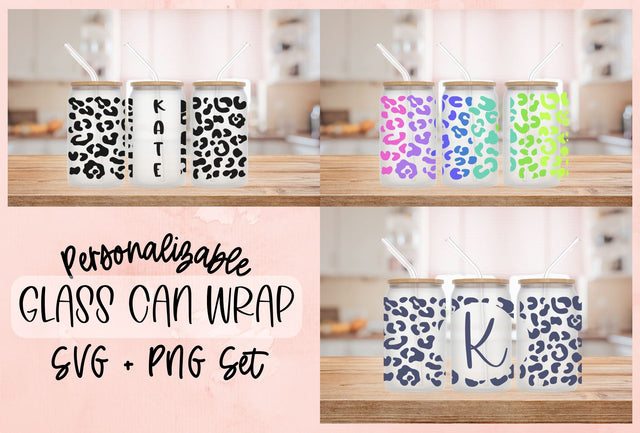 Personalizable Glass Can Wrap | SVG PNG DXF SVG So Fontsy Design Shop 