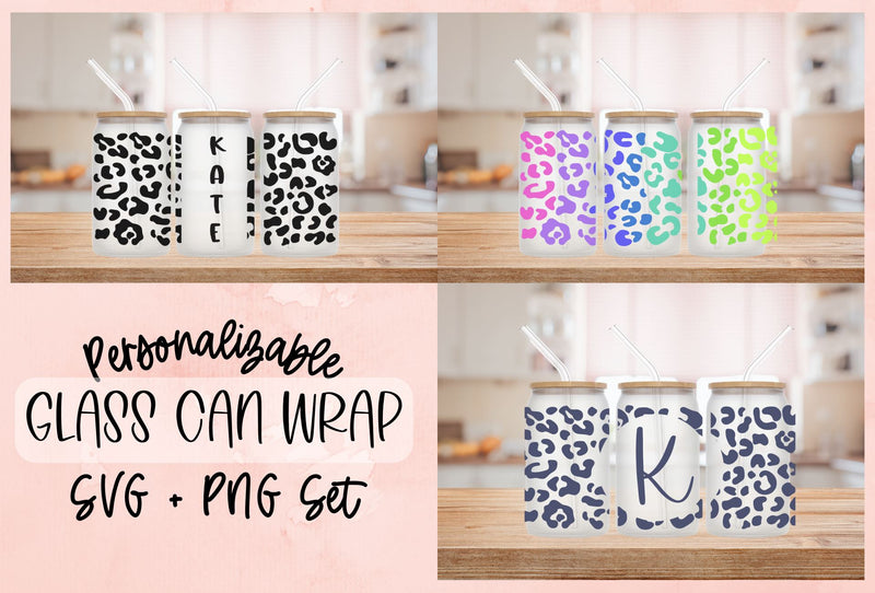 Personalizable Glass Can Wrap | SVG PNG DXF SVG So Fontsy Design Shop 
