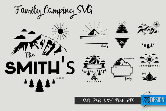 Personalized Camping. Camping Monogram. Family Monogram SVG. SVG Fly Design 
