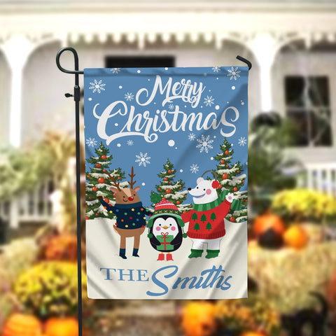 Personalized Christmas Garden Flag - Christmas Friends Garden Flag Sublimation CaldwellArt 