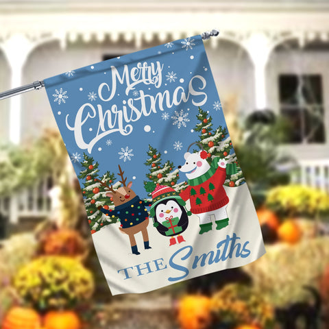 Personalized Christmas Garden Flag - Christmas Friends Garden Flag Sublimation CaldwellArt 