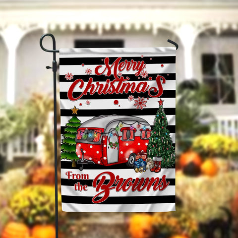 Personalized Christmas Garden Flag-Welcome Flag-Camping-Merry Christmas Flag-RV-Camp Grounds Flag-Yard Decor-Outdoor Decor Sublimation CaldwellArt 