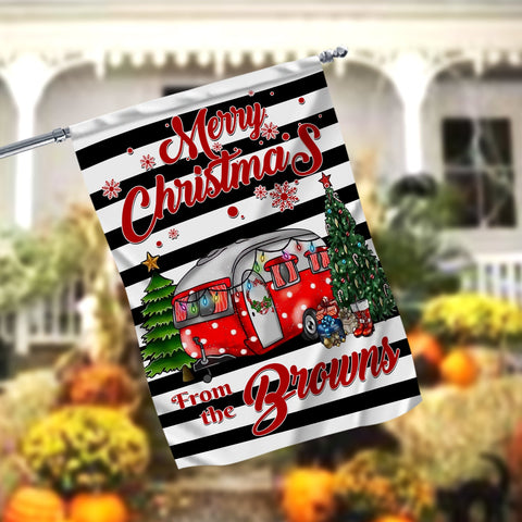 Personalized Christmas Garden Flag-Welcome Flag-Camping-Merry Christmas Flag-RV-Camp Grounds Flag-Yard Decor-Outdoor Decor Sublimation CaldwellArt 