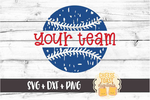 Personalized Distressed Baseball - Baseball Team SVG PNG DXF Cut Files SVG Cheese Toast Digitals 