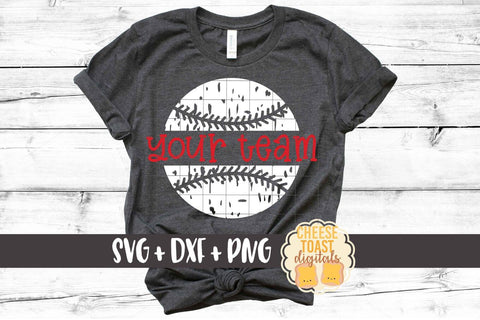 Personalized Distressed Baseball - Baseball Team SVG PNG DXF Cut Files SVG Cheese Toast Digitals 