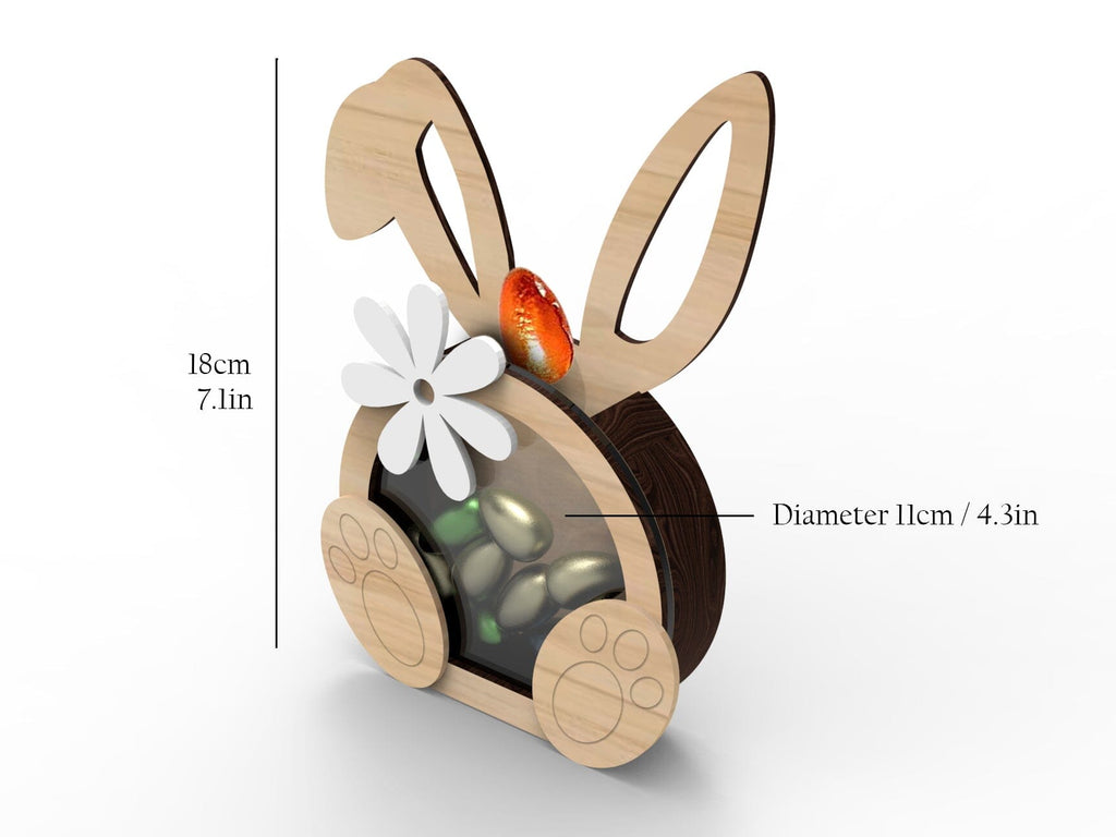 Personalized Easter bunny box for chocolate eggs - laser cutting file ...