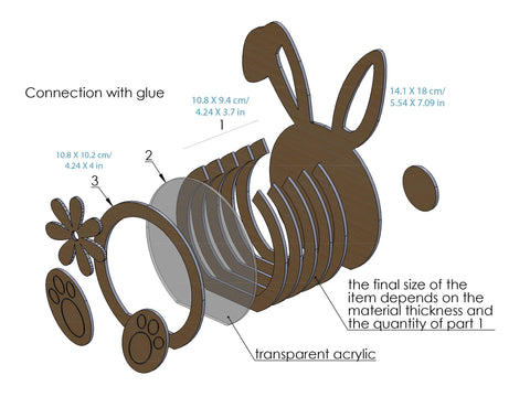 Personalized Easter bunny box for chocolate eggs - laser cutting file, vector file - INSTANT DOWNLOAD - Commercial use SVG Shelly Agronin 