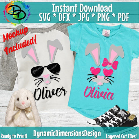 Personalized Easter Bunny SVG DynamicDimensionsDesign 