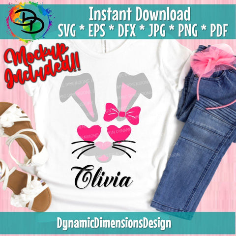 Personalized Easter Bunny SVG DynamicDimensionsDesign 