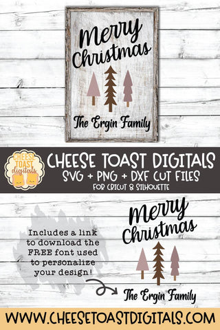 Personalized Family Sign SVG | Merry Christmas SVG Cheese Toast Digitals 