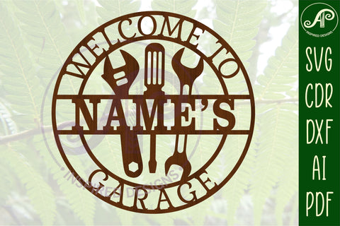 Personalized Garage tools sign svg laser cut template SVG APInspireddesigns 