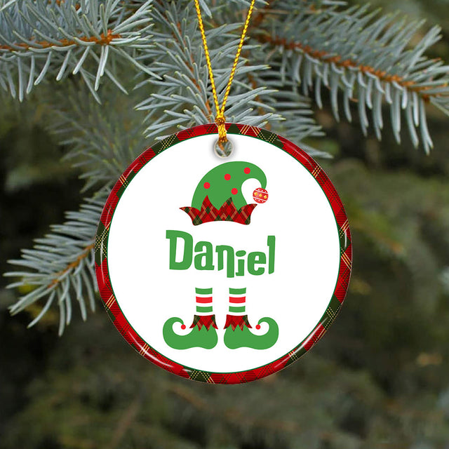 Personalized Girl Elf Ceramic Ornament Sublimation CaldwellArt 