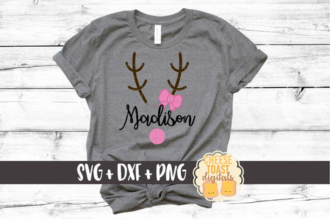 Personalized Girl Reindeer SVG Cheese Toast Digitals 