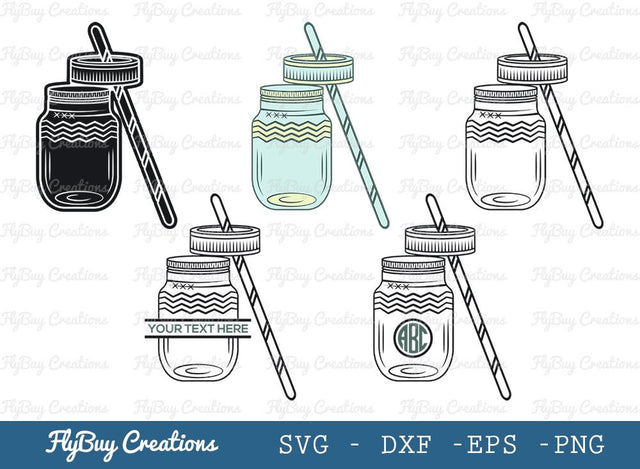 Personalized Glass Mason Jar Svg Cut File| Pipe | Mason Jar | Bottle | Jar | Jam Bottle | Jam Bottle silhouette | Circle Monogram | Split Monogram SVG ETC Craft 