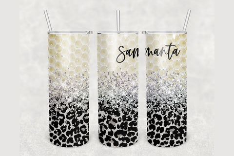 Personalized Honeycomb Leopard Tumbler sublimation design 20 oz skinny tumbler wrap Sublimation BambinaCreations 
