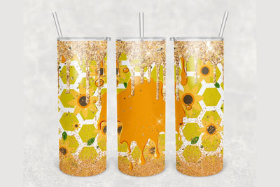 Personalized Honeycomb Tumbler sublimation design 20 oz skinny tumbler wrap Sublimation BambinaCreations 