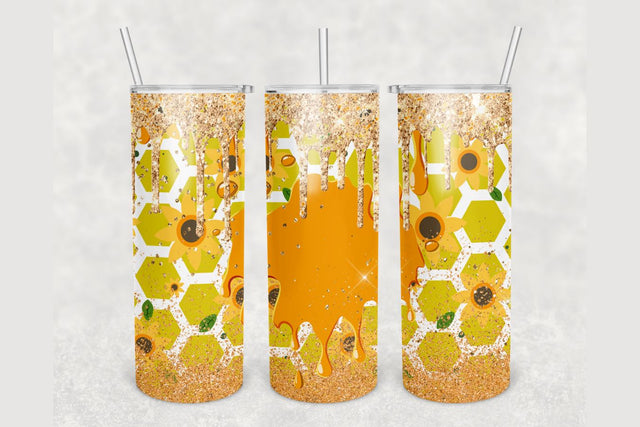 Personalized Honeycomb Tumbler sublimation design 20 oz skinny tumbler wrap Sublimation BambinaCreations 