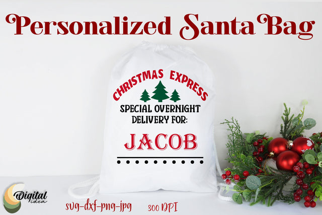 Personalized Santa Bag SVG. Santa Express SVG. Santa Bag SVG SVG Evgenyia Guschina 
