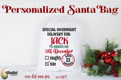 Personalized Santa Bag SVG. Santa Express SVG. Santa Bag SVG SVG Evgenyia Guschina 