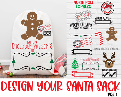 Personalized Santa Sack SVG | Christmas SVG | Santa SVG | Reindeer svg | North Pole svg | Santa Bag | Santa Hat svg | Gingerbread Man svg SVG What A Gem SVG 