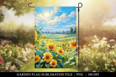 Personalized Sunflower Field Garden Flag PNG Sublimation BijouBay 