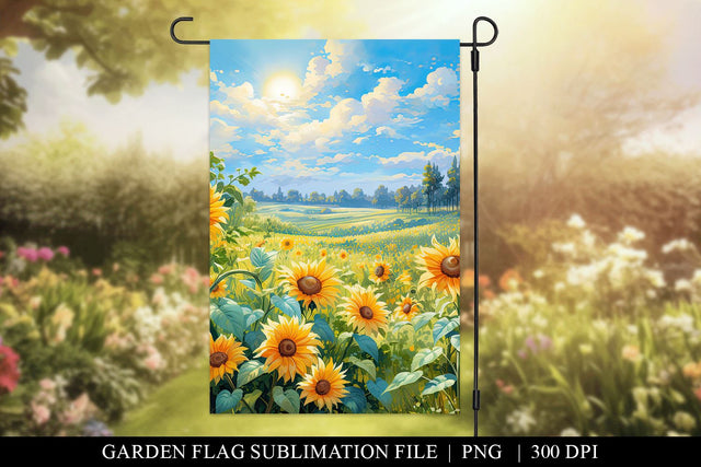 Personalized Sunflower Field Garden Flag PNG Sublimation BijouBay 