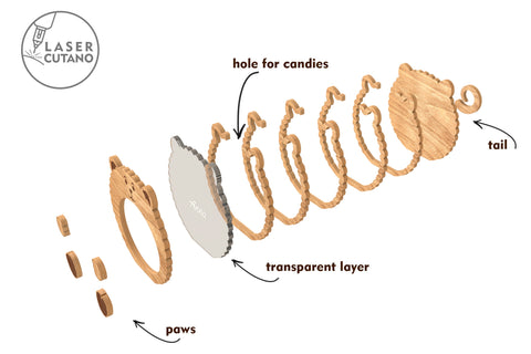 Personalized Sweet Box Bundle for Children, Candies Box for Kids, Multilayer Laser Cut Files, Mandala, Round Sign SVG, 3D Designs, Mini Design Bundles SVG LaserCutano 