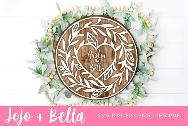 Personalized Wedding sign Svg, Wedding name sign SVG, Wedding gift, home decor, Cricut, laser cut file, Personalized family sign Svg SVG Jojo&Bella 