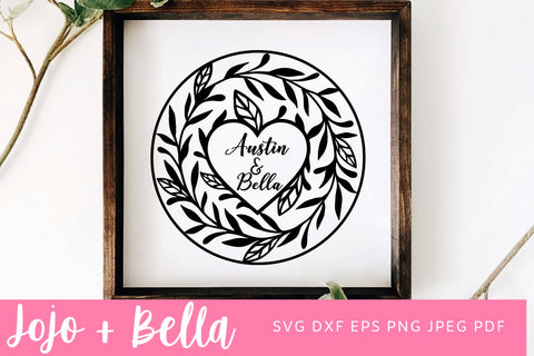 Personalized Wedding sign Svg, Wedding name sign SVG, Wedding gift, home decor, Cricut, laser cut file, Personalized family sign Svg SVG Jojo&Bella 