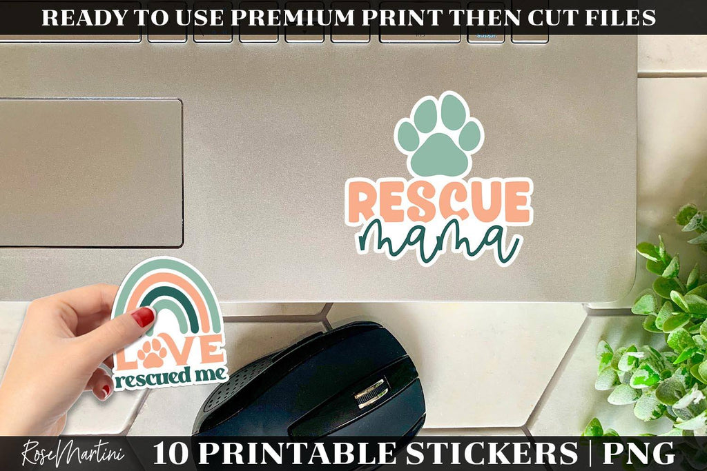 Pet Rescue Sticker Pet Adoption Stickers Bundle PNG Hand drawn Stickers Print Then Cut Pet ...