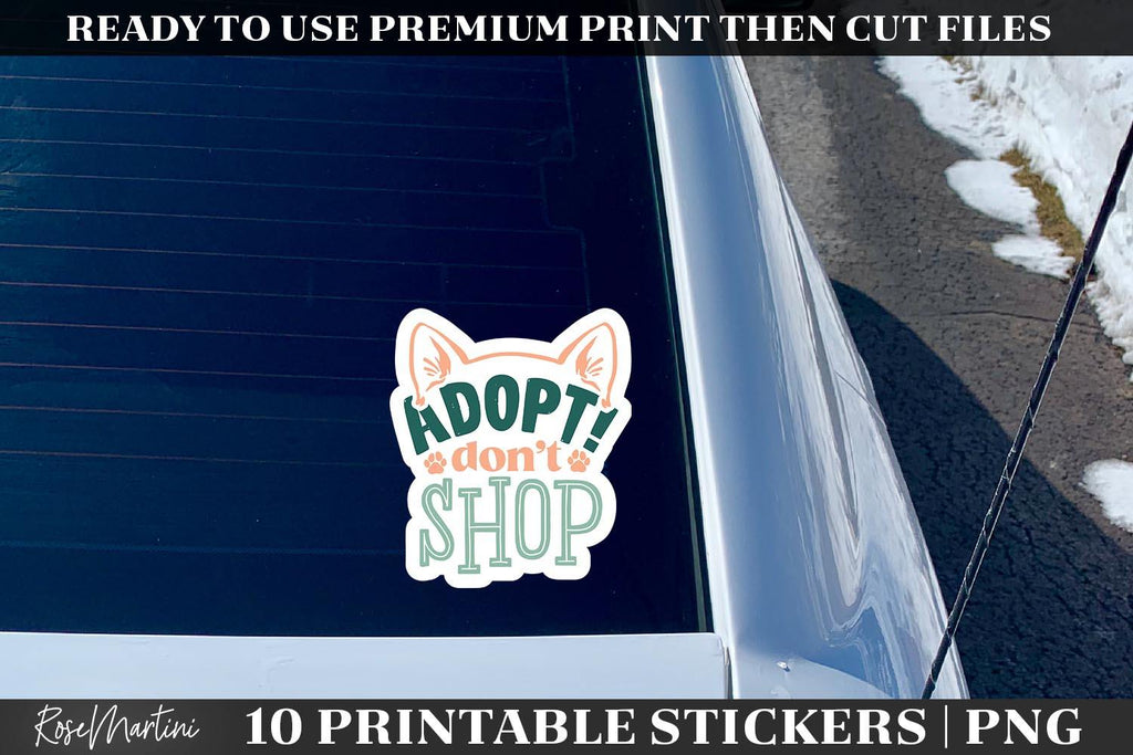 Pet Adoption Stickers Bundle PNG Hand drawn Stickers Print Then Cut Pet ...