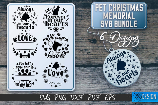 Pet Christmas Memorial SVG Bundle | Christmas Memorial SVG | Pets SVG Fly Design 