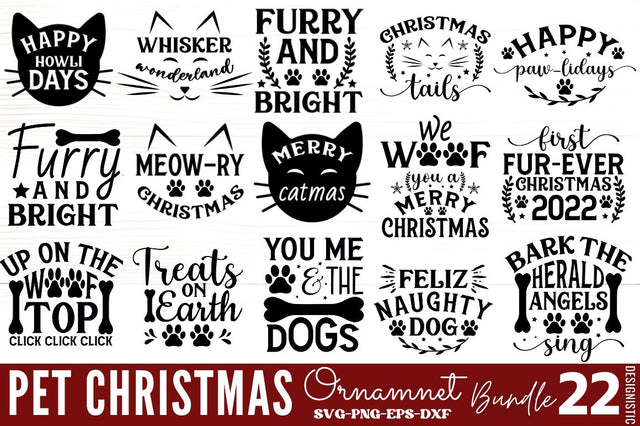 Pet Christmas Ornament svg bundle SVG DESIGNISTIC 