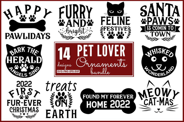 Pet Christmas Ornament svg bundle SVG DESIGNISTIC 