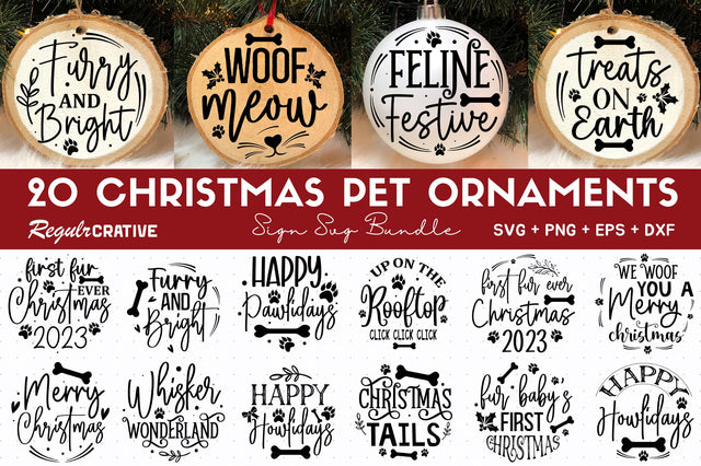 Pet Christmas Ornament svg bundle SVG Regulrcrative 