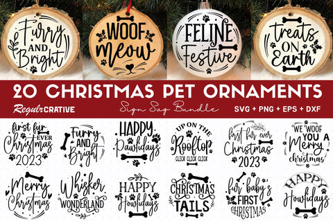 Pet Christmas Ornament svg bundle SVG Regulrcrative 