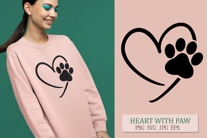 Pet Lover T-shirt Design | Heart with paw SVG | Dog and Cat SVG Pfiffen's World 