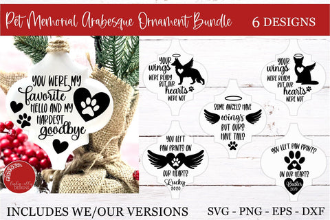 Pet Memorial Arabesque Tile Bundle-In Memory Ornament SVG Bundle SVG Linden Valley Designs 