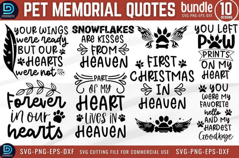 Pet Memorial Quotes SVG Bundle SVG DESIGNISTIC 